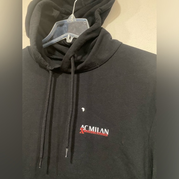 Rolling Stones X AC Milan Black Hoodie Men’s Small Official Collab Rare - Picture 3 of 7